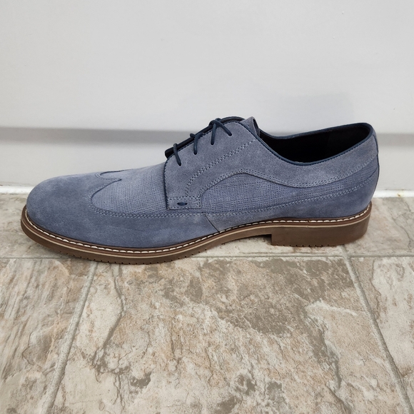 Saks Fifth Avenue Men's Gere Blue Suede Wingtip Oxford Shoes, Size: 13 - Picture 3 of 15